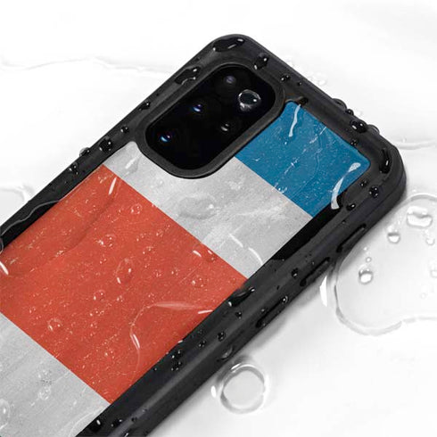 Costa Rican Flag Distressed Galaxy S20 Plus Waterproof Case